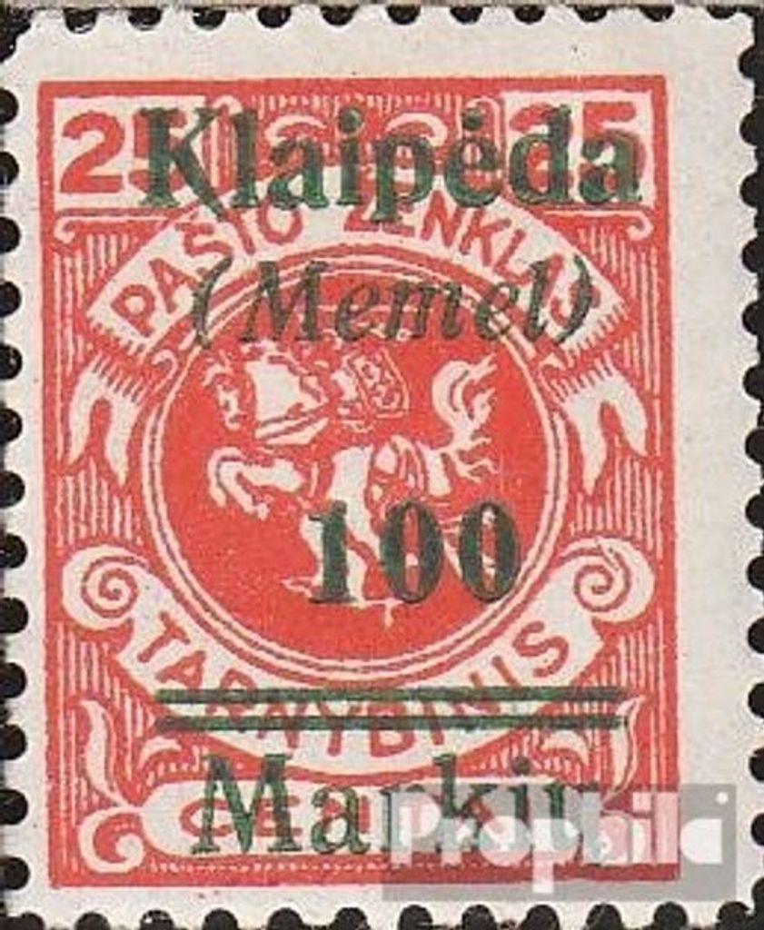 Briefmarken Memelgebiet 1922 Mi 132 mit Falz Klaipeda