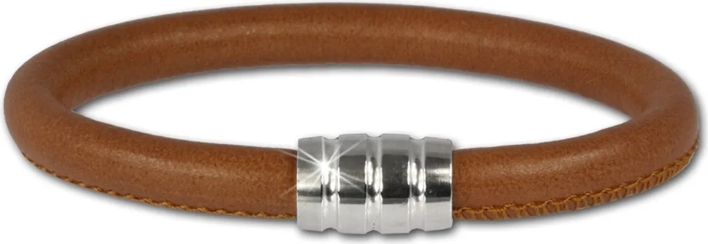 Bijou Homme et Femme : Bracelet Cuir Cognac Tressé et Argent 925 Chic