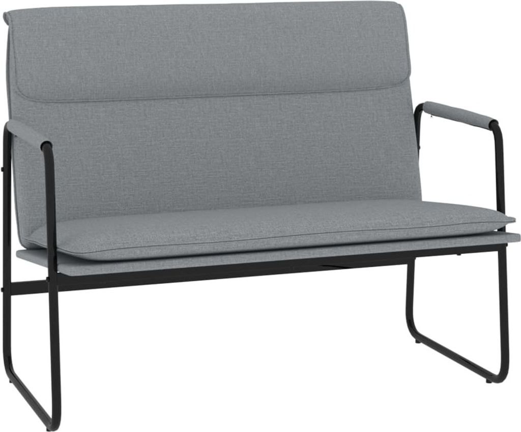 Sitzbank Hellgrau 100x64x80 cm Stoff