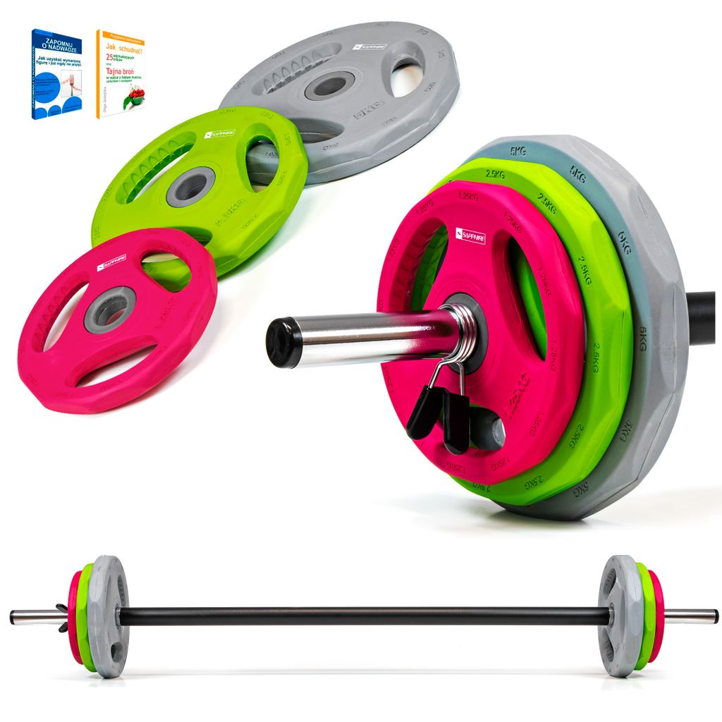 Zestaw sztanga B - PUMP 20KG OBCIĄŻENIE regulowana FITNESS Zdjęcie produktu 