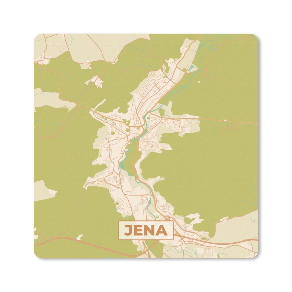 MuchoWow Mauspad Mousepad Stadtplan - Jena - Stadtplan - Vintage 20x20 cm - Mousepads - Maus Mat - Pad - Mausunterlage - Desk Mat - Bureauartikeln