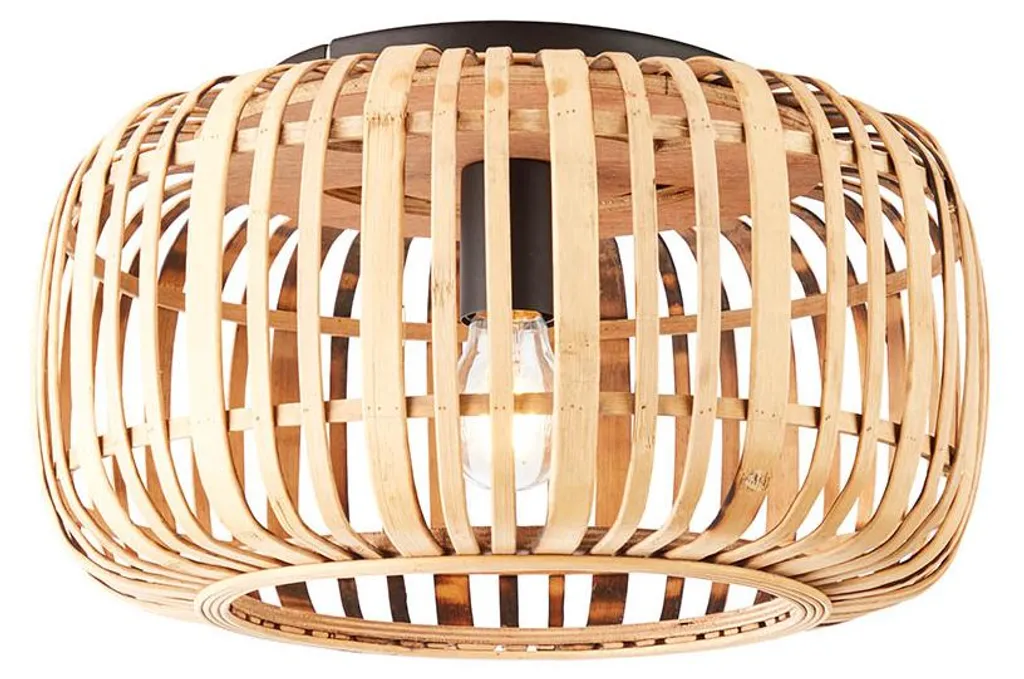 Suspension MATHIAS bambou beige 40cm : stop aux éclairages agressifs