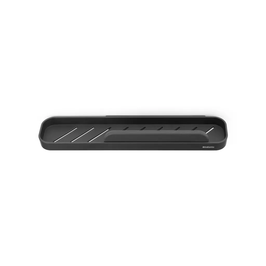 Tablette de douche MindSet avec raclette intégrée, coloris gris foncé