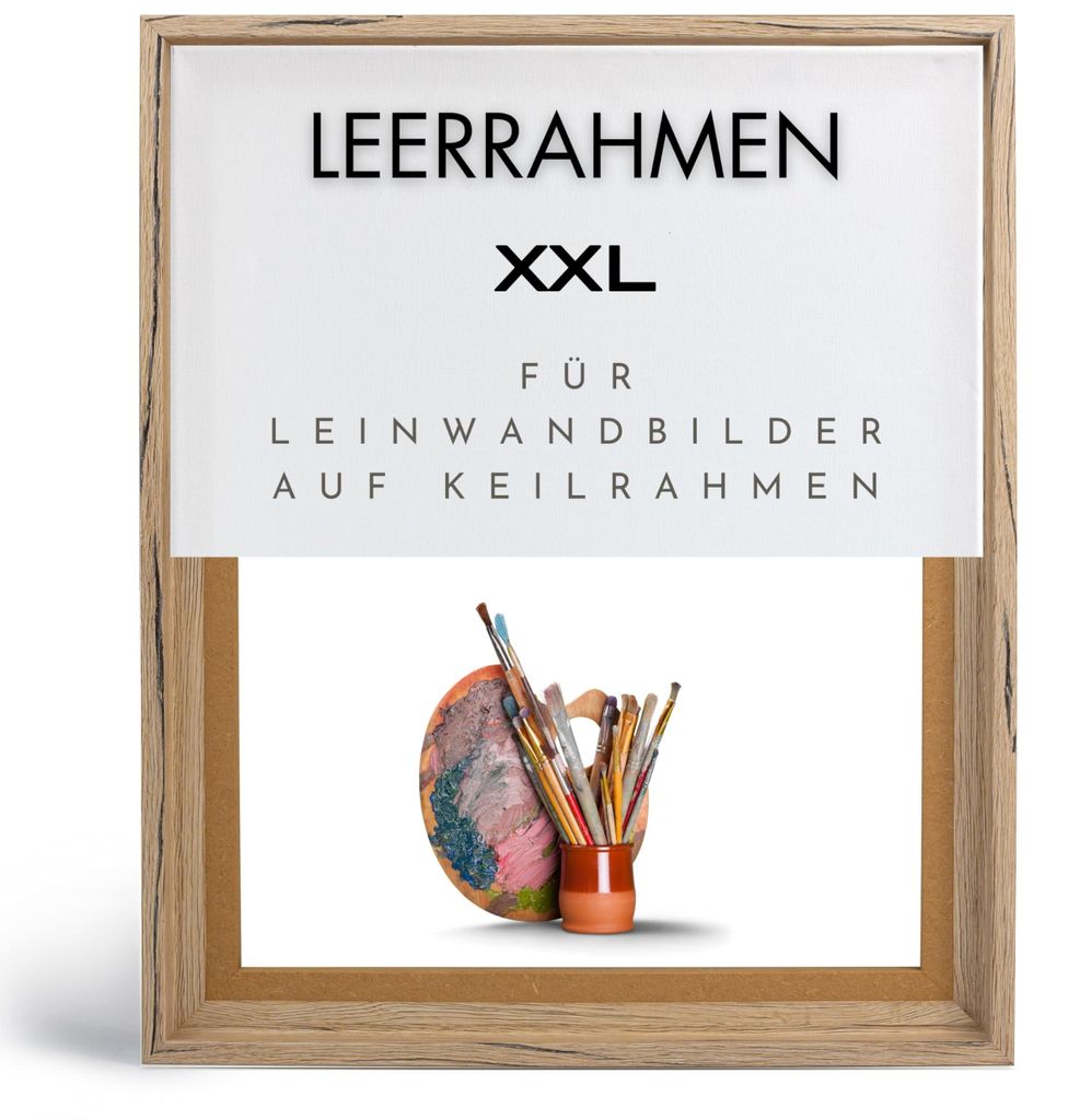 Monframe Schattenfugenrahmen XXL 70x120 cm - Eiche Schwarz Produktbild 