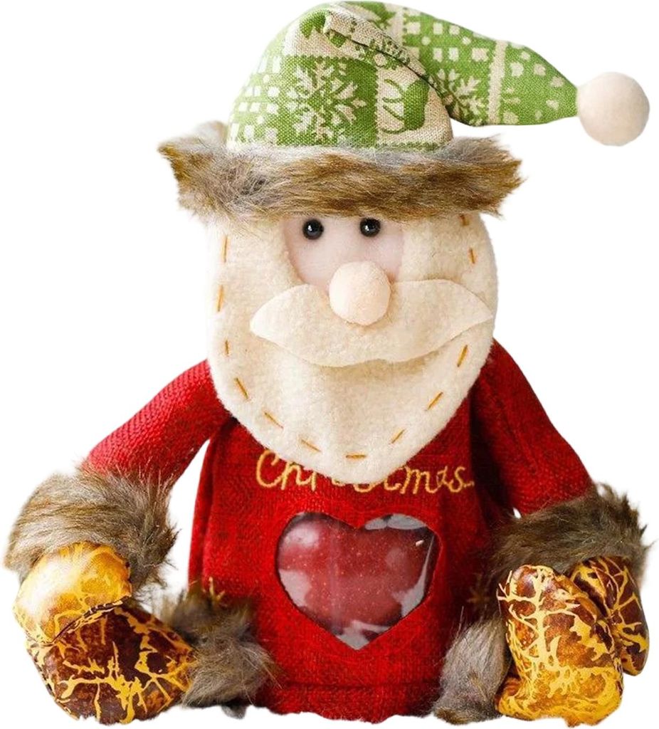 Weihnachtsapfel-Geschenktüte, wiederverwendbare Verpackung mit Reißverschluss, Weihnachtsmotiv mit Weihnachtsmann- und Schneemannaufdruck, ideal ...