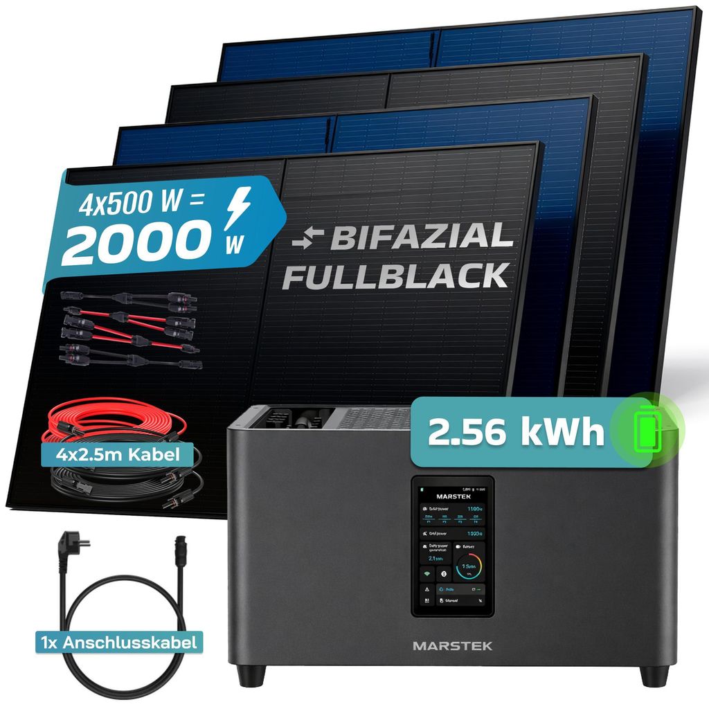 SUNNIVA® 2000W Balkonkraftwerk mit 2,24 kWh Speicher Produktbild 