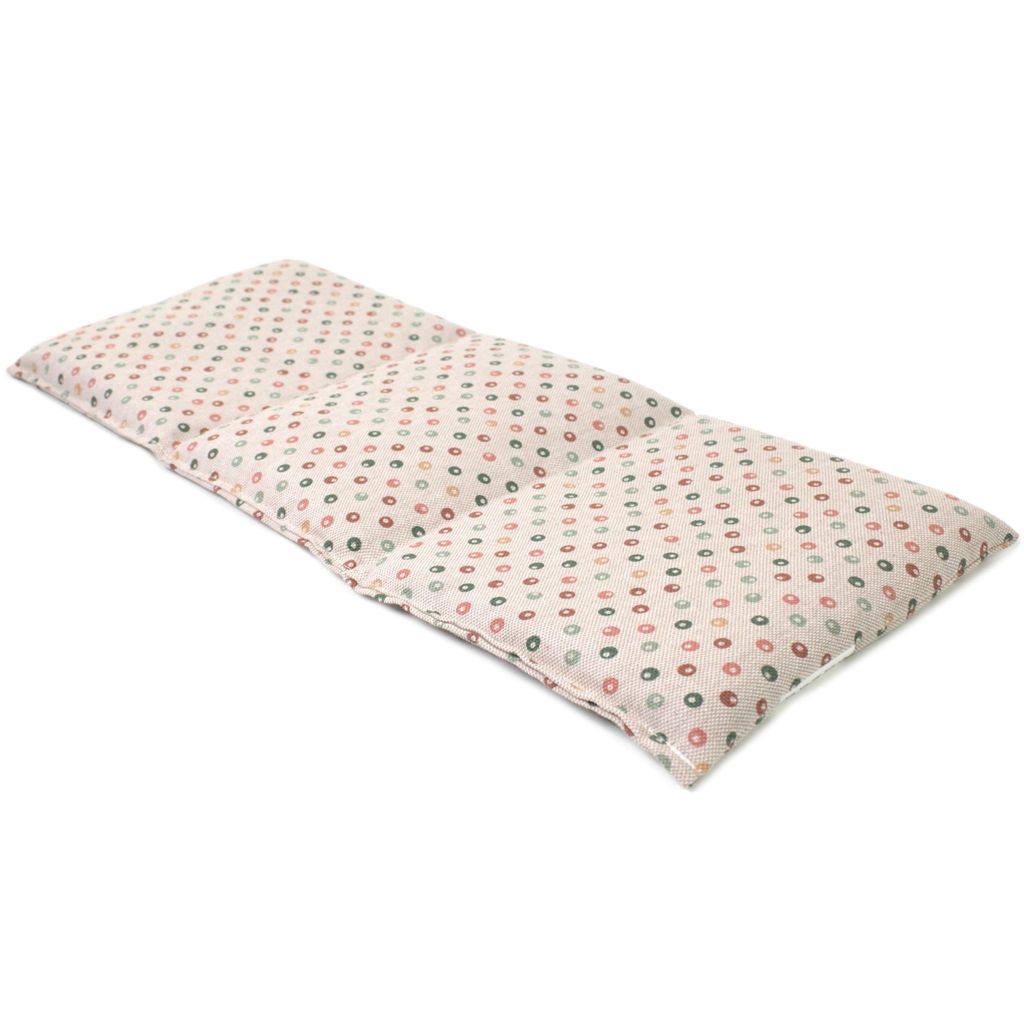 Kirschkernkissen 20x50cm 3-Kammer - Bio Stoff "Punkte" - 2in1 Wärmekissen und Kältekissen - Erwärmbar in Mikrowelle und Backofen