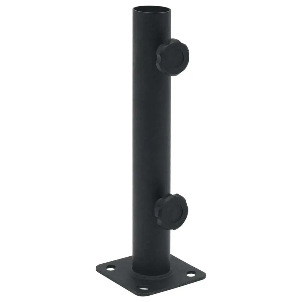 Pied de parasol noir mat en acier robuste pour mâts de 32 à 38 mm Ø - 2