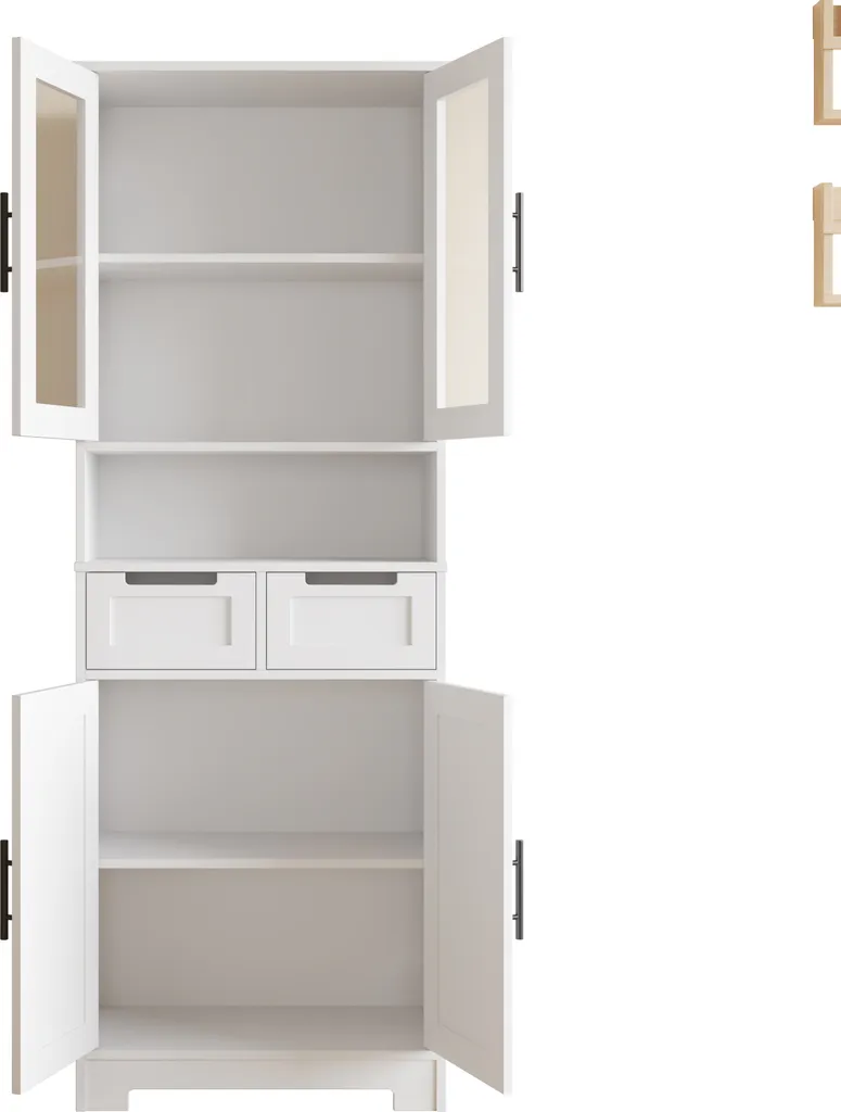 Armoire de rangement verticale FCH, 4 Portes et 2 Tiroirs, Blanc 170cm