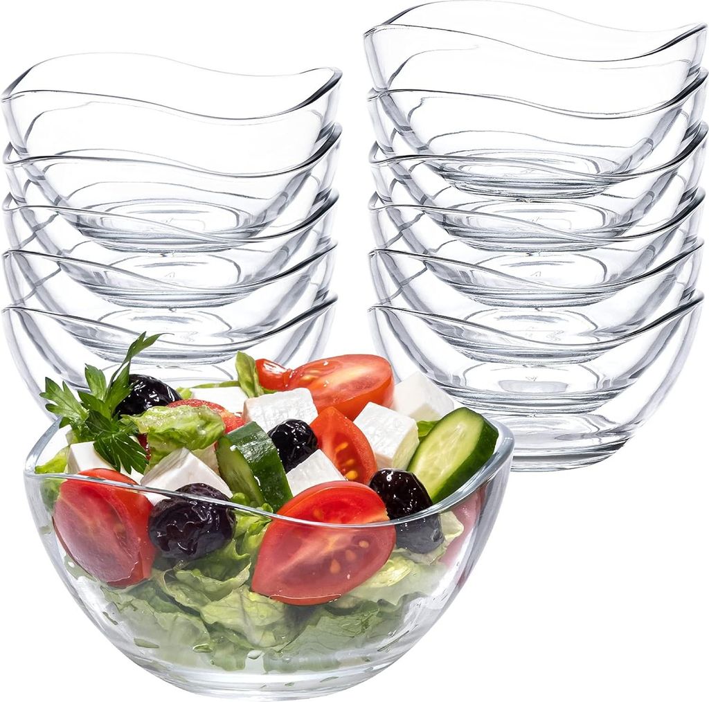 Müslischalen aus Glas - Set von 6 - 310 ml - Snackschalen - Müslischalen - Salatschalen - Dessertschalen - Servierschalen - Eisschalen - Gläsern...