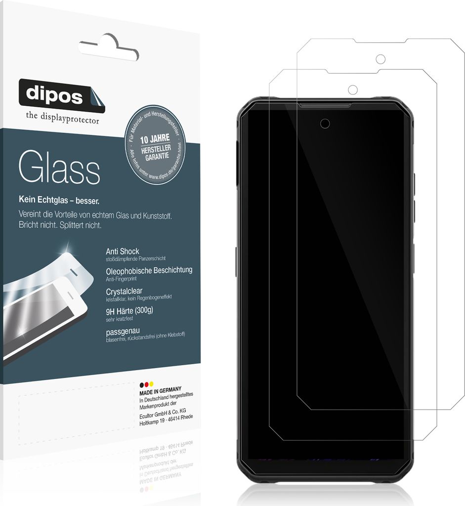 2x Schutzfolie für iiiF150 B3 Pro - Anti-Shock 9H Folie dipos Glass Kunststoffglas