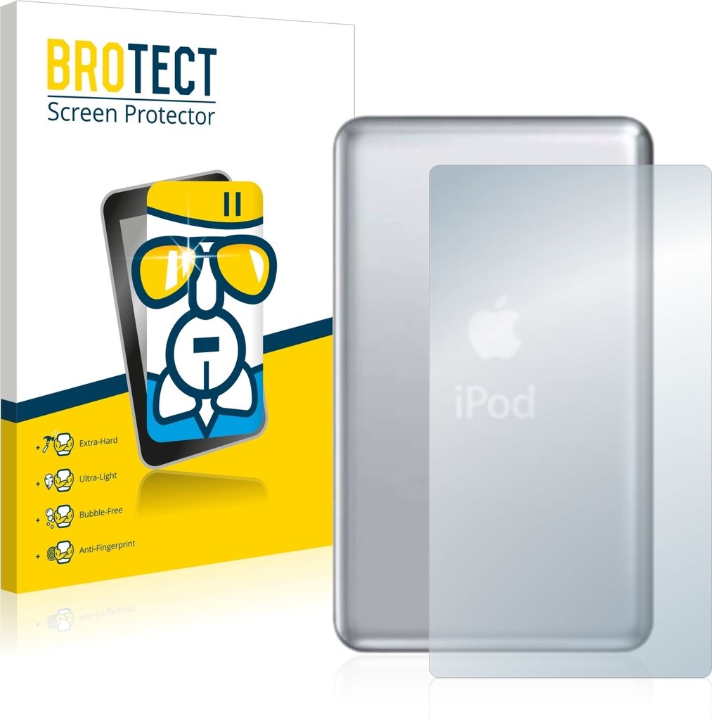 BROTECT Schutzglas für Apple iPod classic 120 GB (Rückseite, 7. Gen.) Schutzfolie Panzer Folie Glas Display Schutz klar