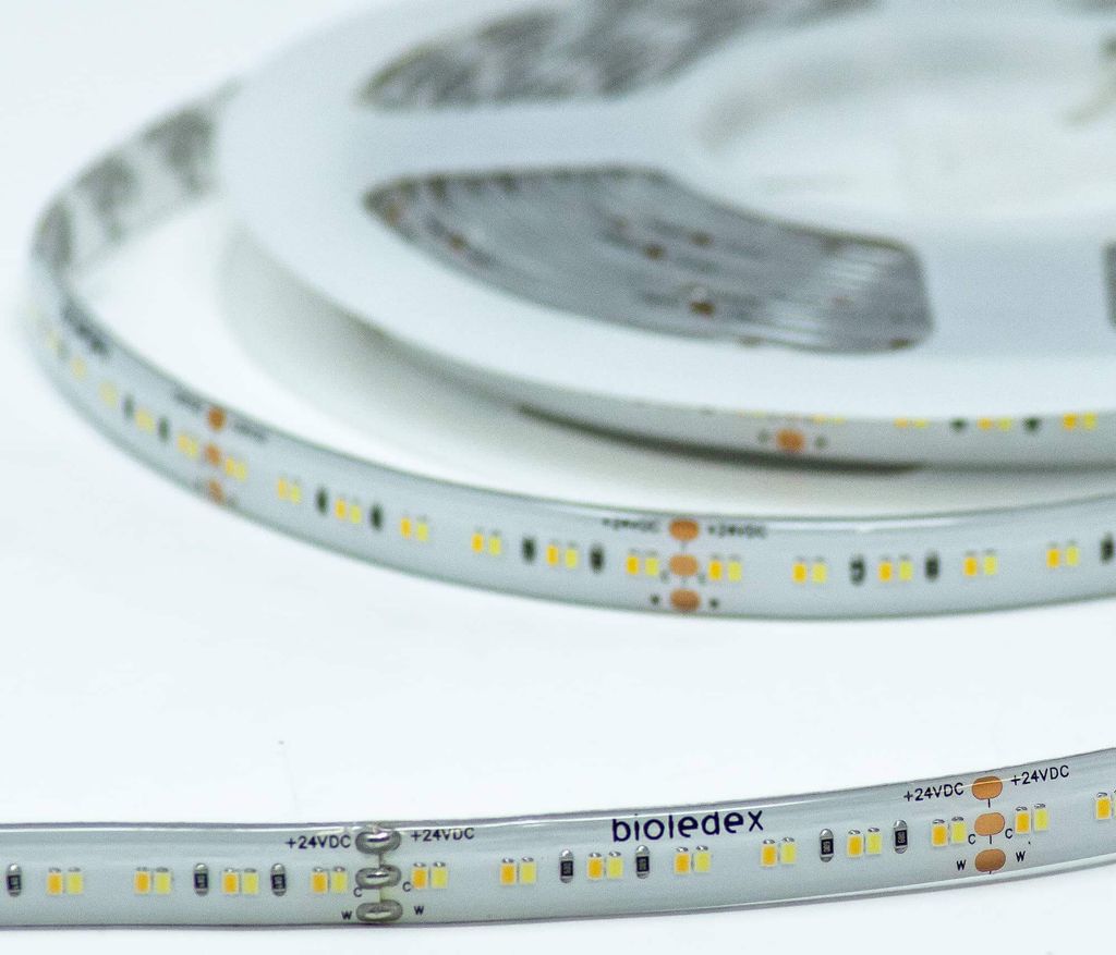 Bioledex LED Streifen 24V 90Ra 19,2W/m 252LED/m 3000-6500K IP65 5m Rolle tunable white SMD Stripe