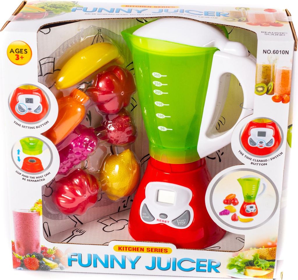Kinder Standmixer mit Sound - Spielzeug Küchengerät & Obst - Realistischer Mixer für Küche
