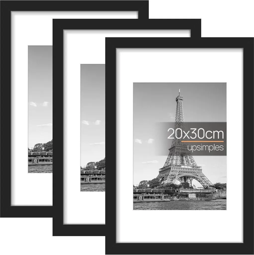Lot de 3 cadres noirs 20x30 cm pour affichage mural moderne upsimples