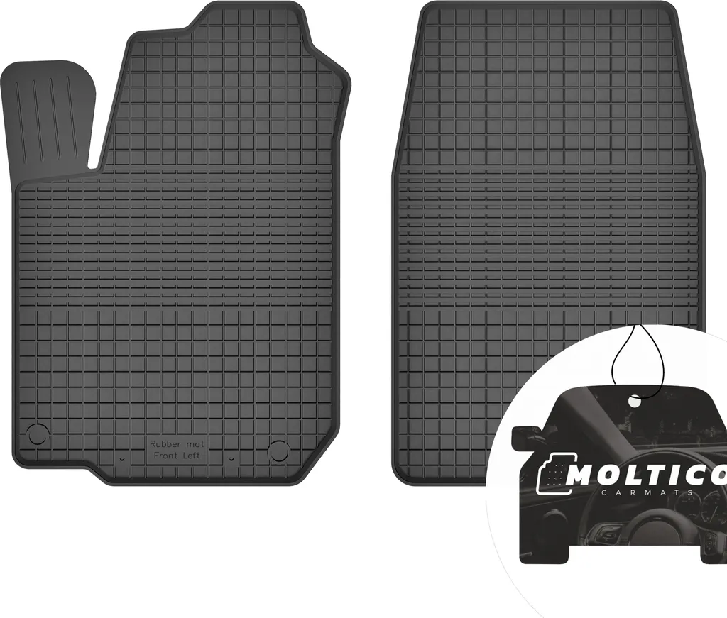 Tappetini anteriori in gomma con bordo Tappetini per auto Tappetini in gomma per auto Set di 2 pezzi su misura - per Ford KA I 1996-2008