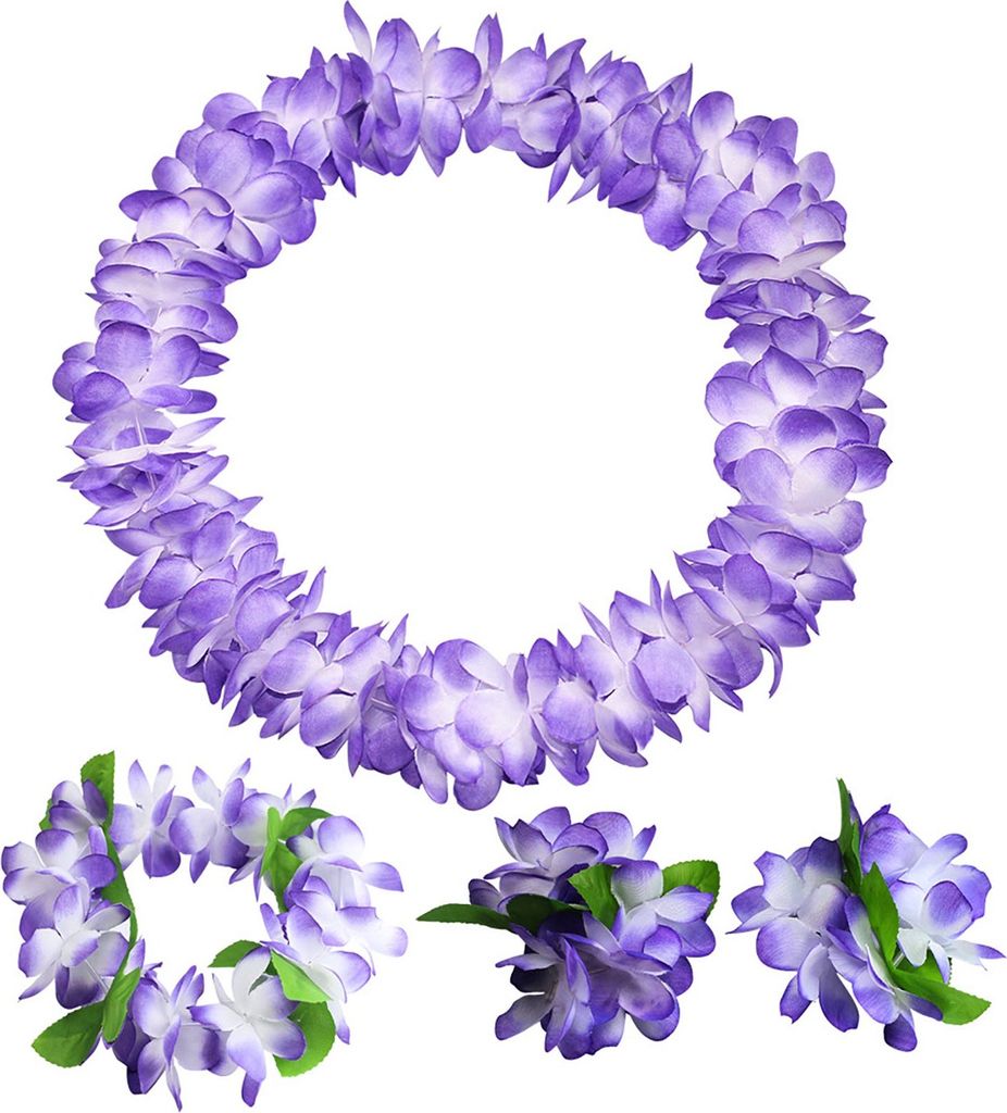 4 Teile/satz Verdickung Lebendige Farbe 80 Stücke Blume Hawaiian Girlande Hawaiian Blumen Halskette Stirnband Armbänder Lei Party Liefert