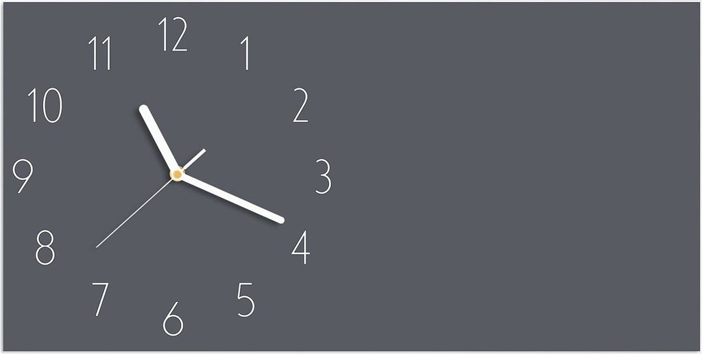 Wanduhr aus Glas mit Motiv Dunkelgrauer Hintergrund- 60 x 30 cm - inkl. Aufhängesystem