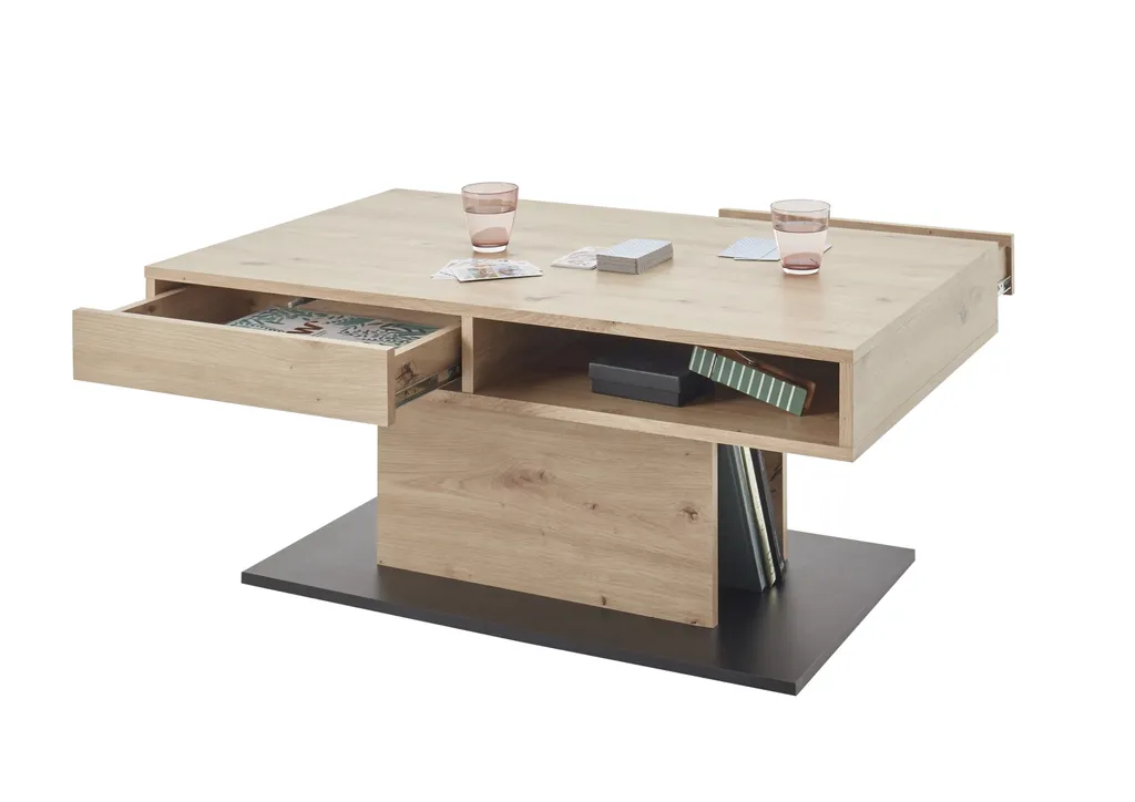 Table basse robuste Activo 2 chêne Artisan 100x60 - Stable et durable - 2
