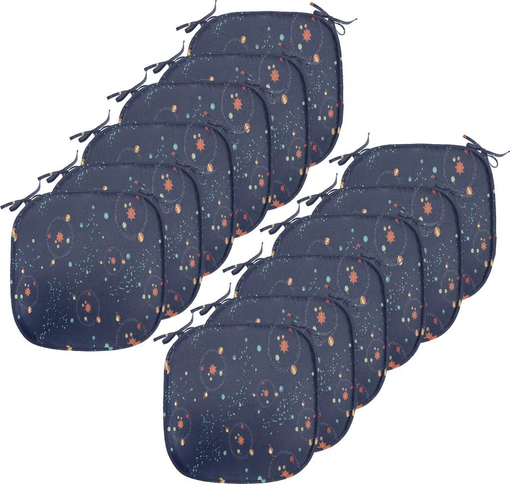 Set 12 Cuscini Sedie 40x40 ABAKUHAUS Galaxy: Comfort Impermeabile Blu