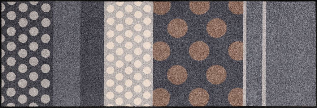 Salonloewe GLAMOUR DOTS GRAU Fußmatte Wohnmatte 60 x 180 cm