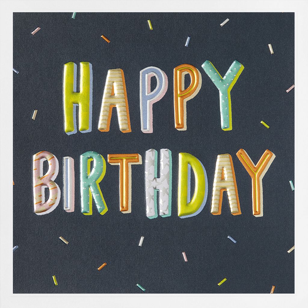 Geburtstag Prisma Collection unverpackte Glückwunschkarte mit Briefumschlag Bunte mit Prägung Happy Birthday