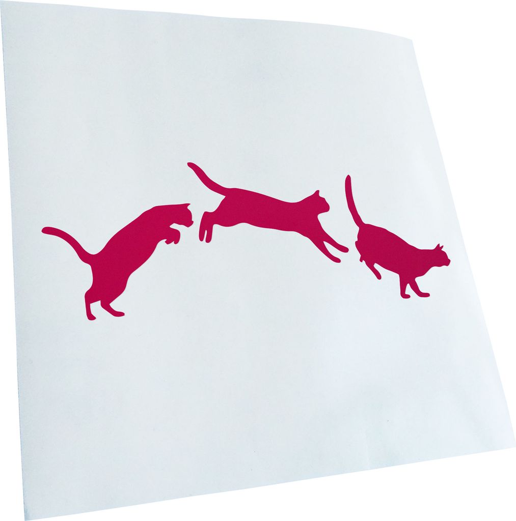 Kiwistar - Autoaufkleber - springende Katzen - Love Heckscheibe - Aufkleber für Auto Kfz Fahrrad, LKW, Truck Mofa