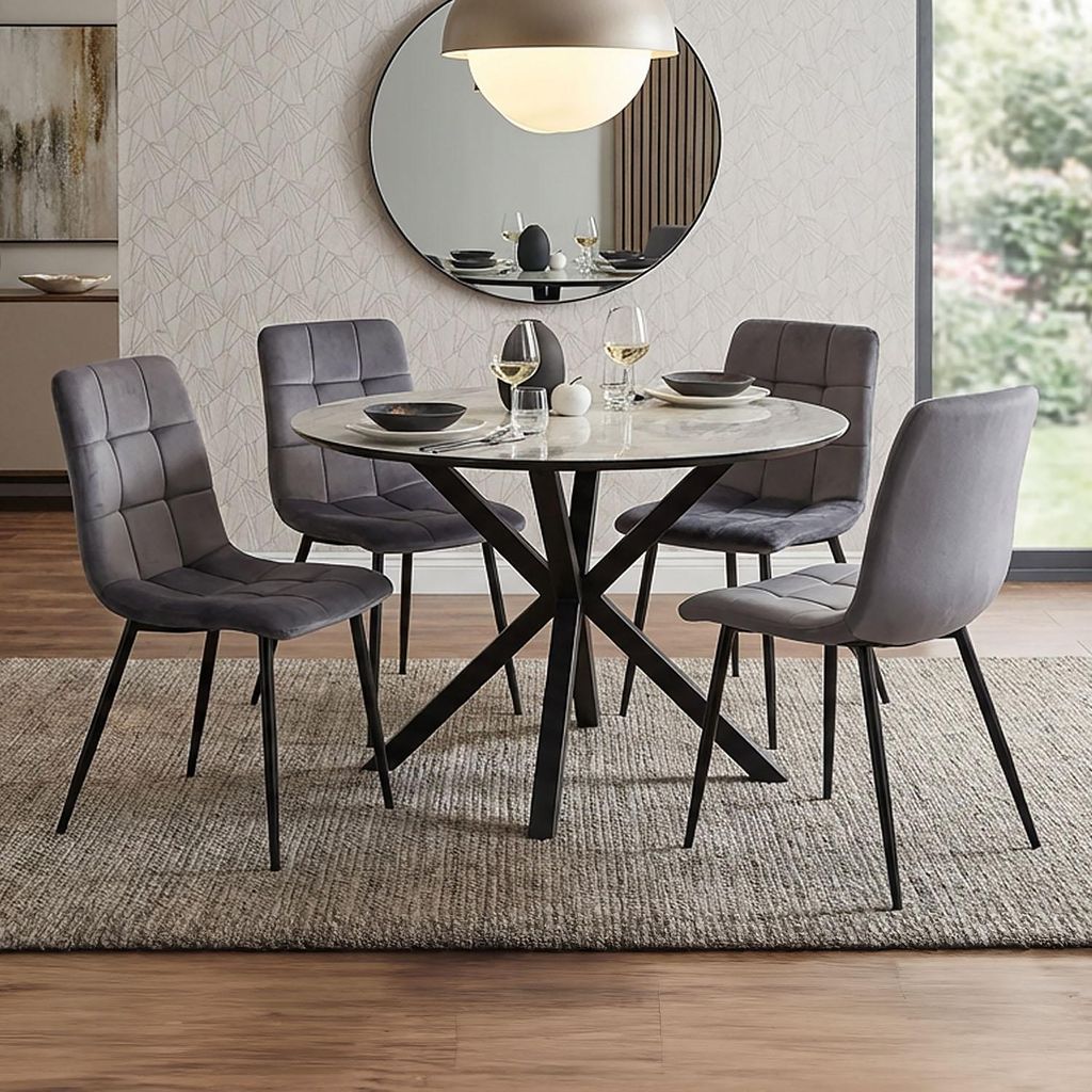 Homestyle4u Essgruppe mit 4 Stühlen 5 tlg Esstischset Produktbild 