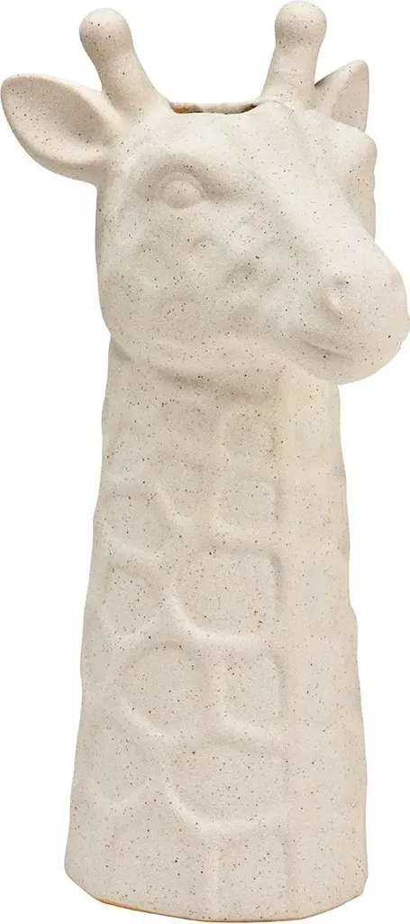 Grand vase girafe aspect sable naturel 26cm - Statuette déco design
