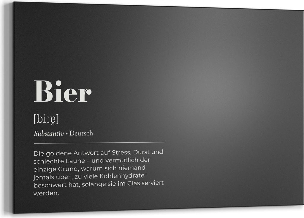 DEQORI Kreidetafel 90x60 cm 'Bier - Definition' Tafel Wandtafel Schreibtafel