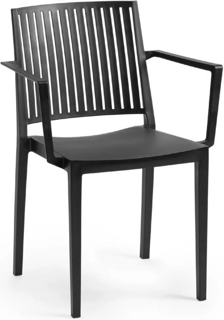 Sedia Impilabile BARS ARMCHAIR Nero: Ideale per Bar e Ristoranti