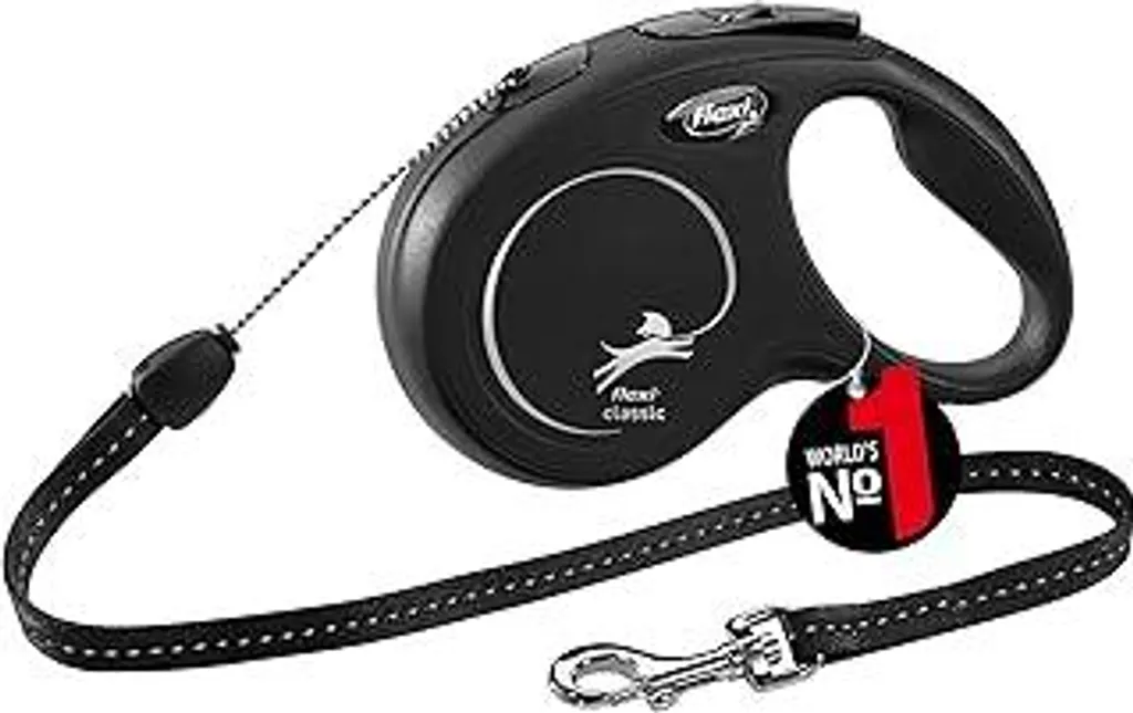 Guinzaglio Avvolgibile Flexi Classic S 8m: Nero, Leggero, Resistente