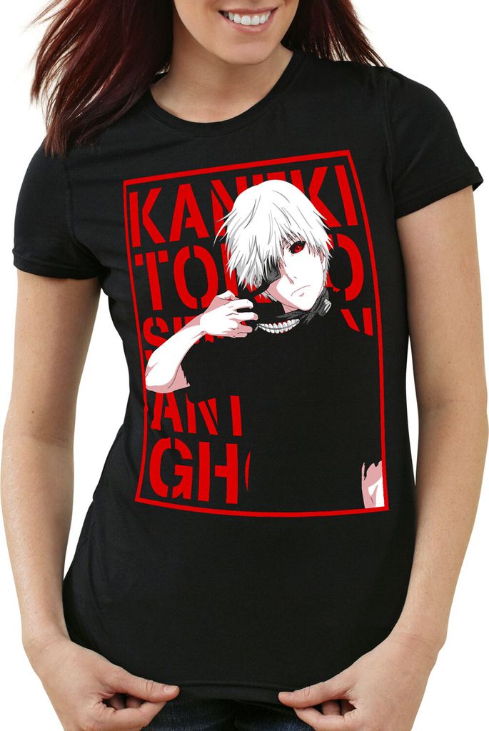style3 Tokyo Fate Damen T-Shirt ghoul kaneki anime manga, Größe:S