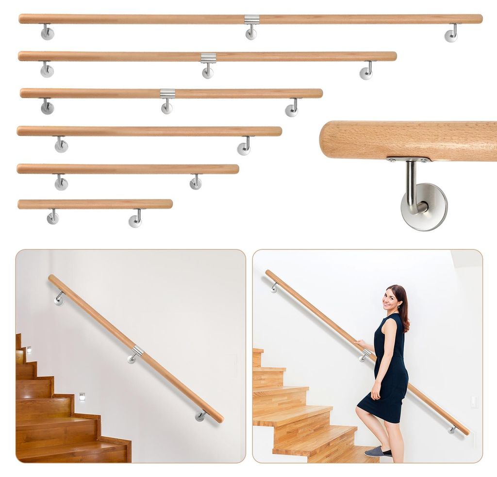 Peviasot Buchenholz Handlauf 80 cm, Treppenhandlauf aus Produktbild 