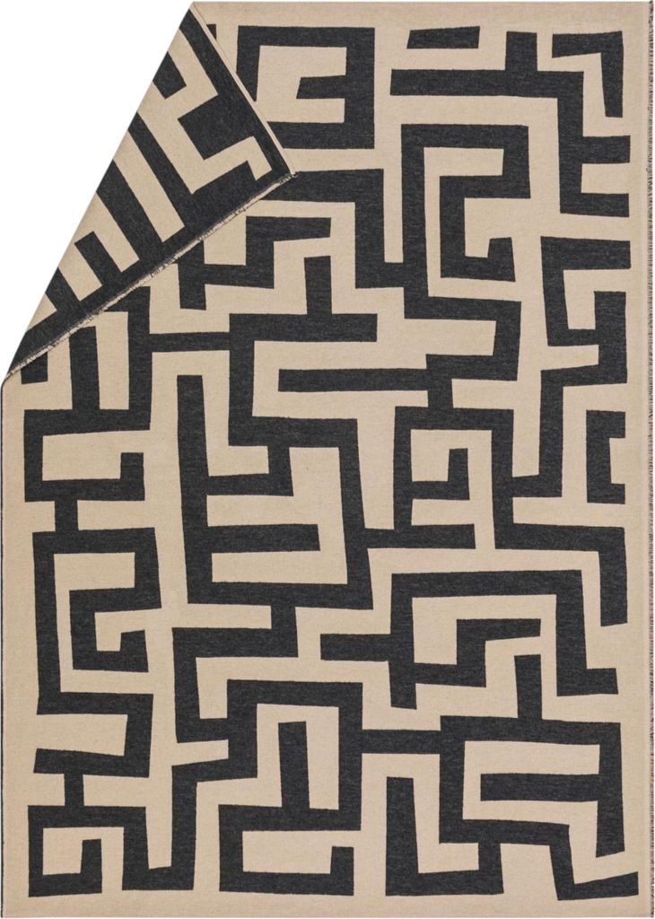 Flanelldecke Labyrinth Farbe Dunkelgrau 140x200cm von David Fussenegger