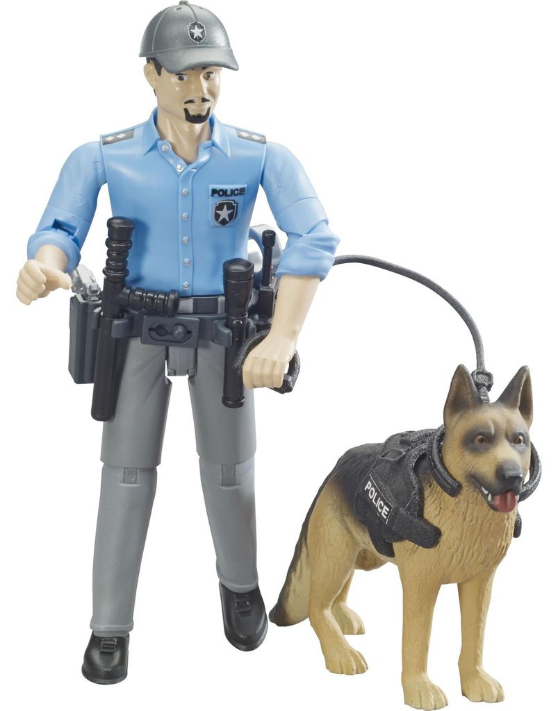 bruder 62150 - Bworld Polizist mit Ausrüstung & Hund - 1:16 Produktbild 