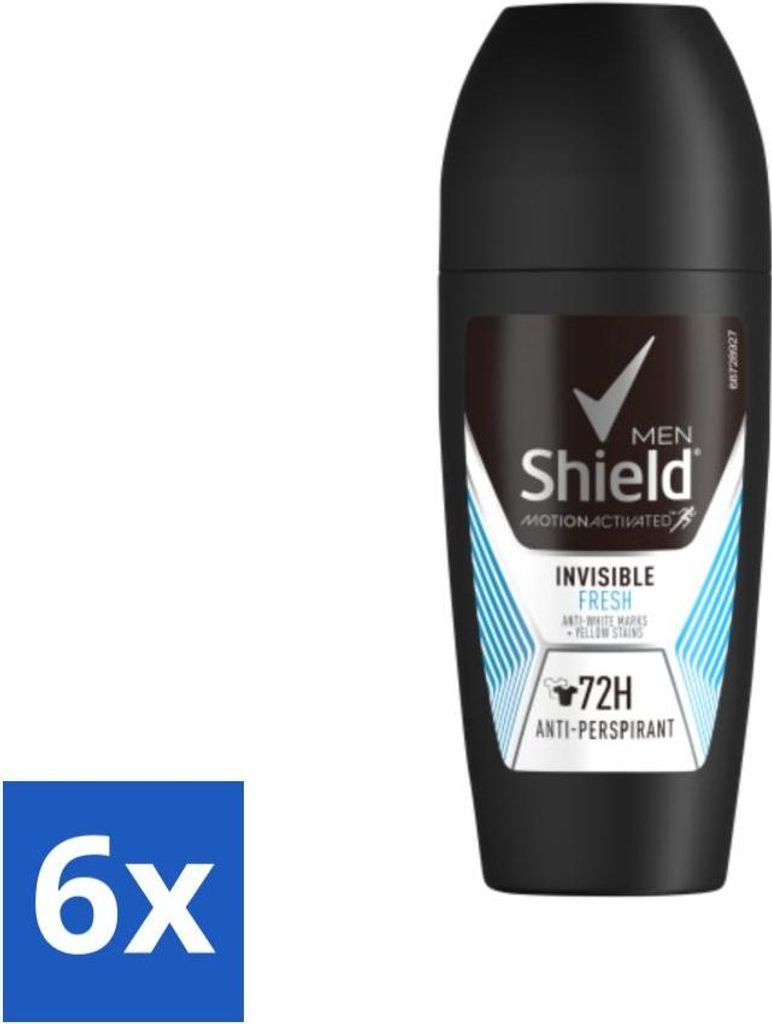 Rexona Men - Invisible Fresh - Deo Roll-on - Antitranspirant - 50 ml - Vorteilspack - 6 Stücke