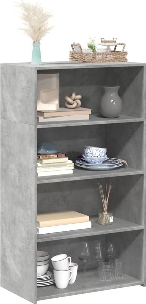 Maison Exclusive - Highboard Betongrau 70x41x124 cm Holzwerkstoff
