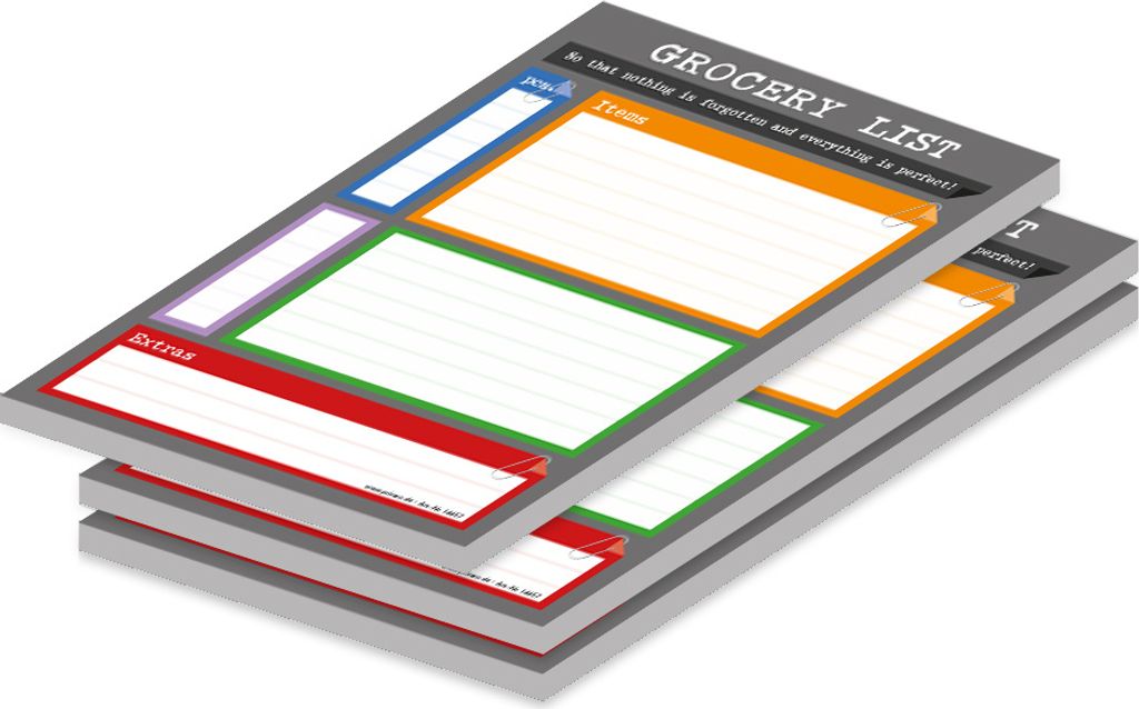 PRICARO Einkaufsliste "Perfekt", A5, 3er-Set