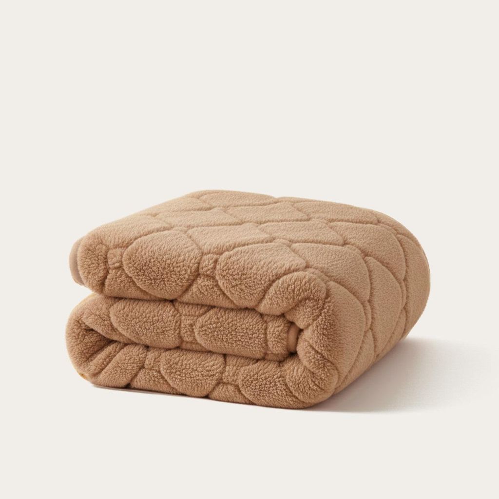 HappyBed - Bettdecke für das ganze Jahr 140x200 cm - Waschbare Bettdecke ohne Bezug - Bedruckte Bettdecke ohne Bezug - Bettwäsche - Plush taupe