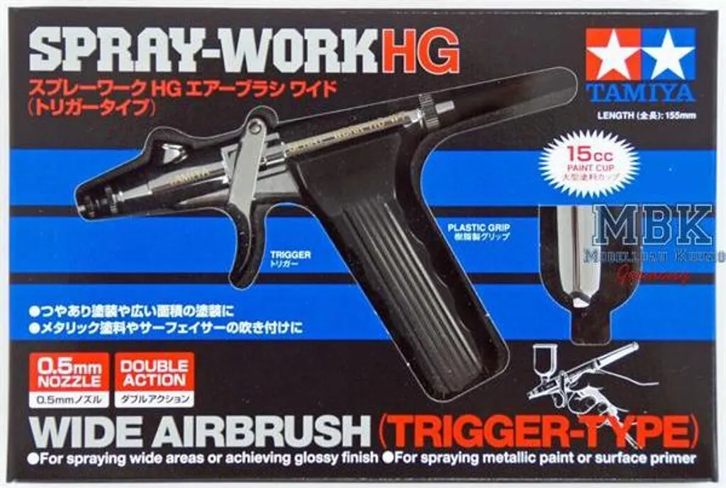Évitez la Fatigue avec l'Aérographe Tamiya 74523 à Gâchette Ergonomique