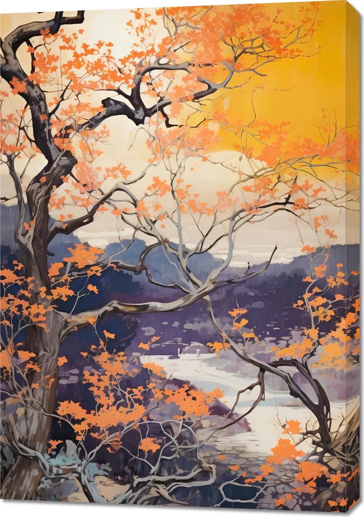 Decorazione Parete 70x100 Lago Autunnale - Eleganza e Design