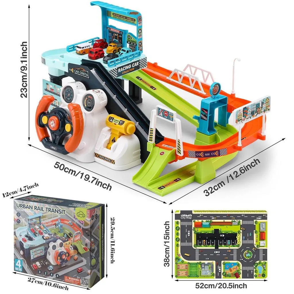 Circuit interactif STEM Stad bleu avec volant et levier de vitesses