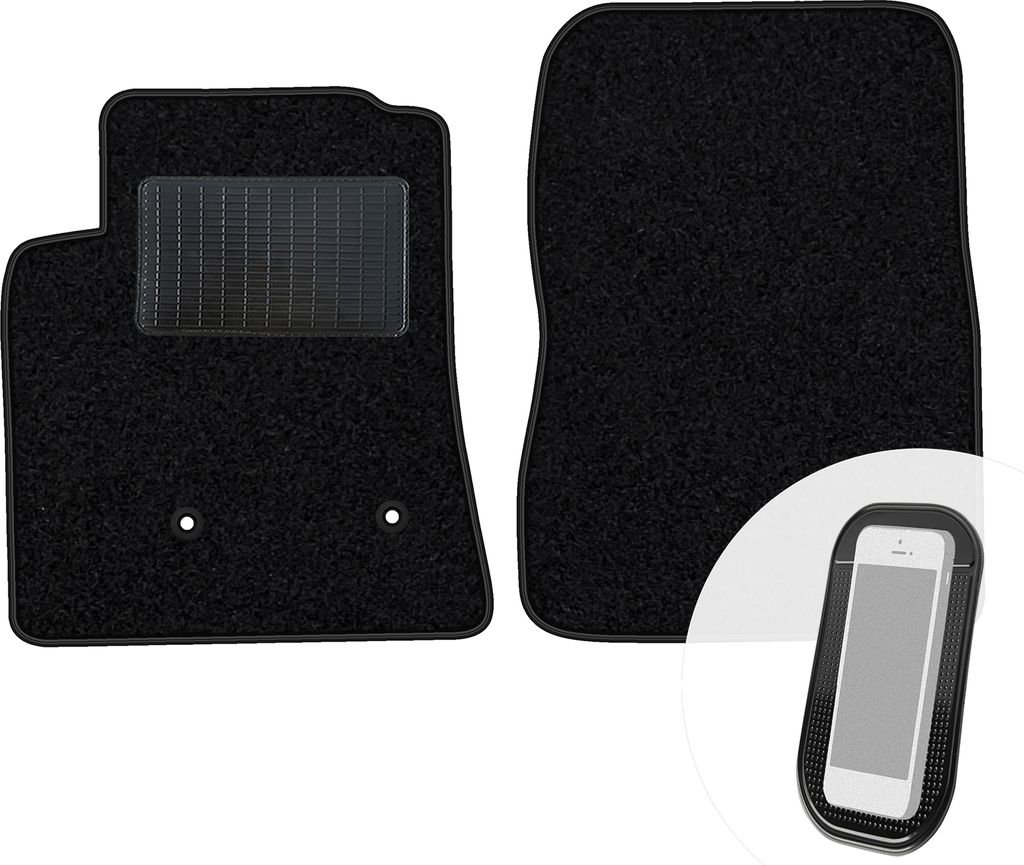 moto-MOLTICO Vorne Fußmatten Auto Velours Autoteppiche Schwarz Automatten Set 2-teilig passend für Mitsubishi Pajero 1994-1998 kurz