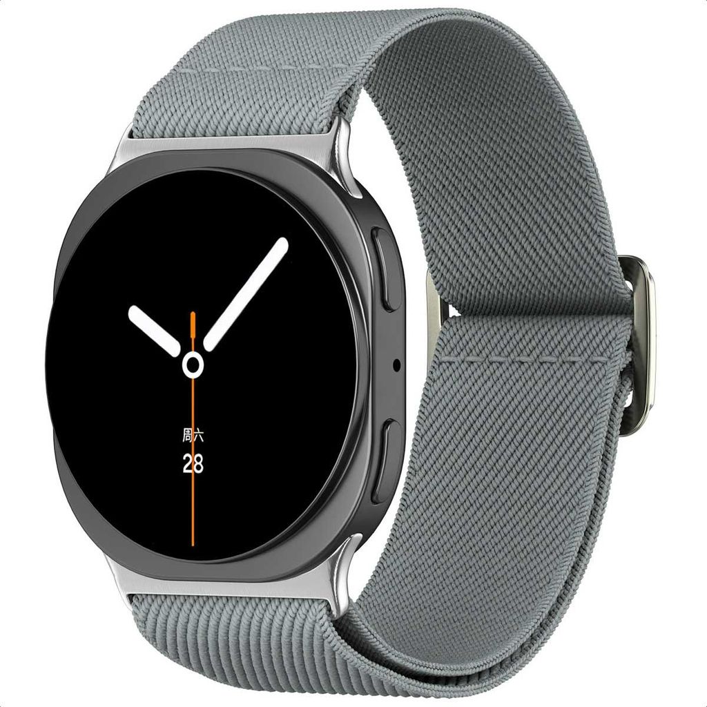 imoshion Elastisches Nylonarmband für Samsung Galaxy Watch 8 (40/44mm) / Classic (46mm) - Grau