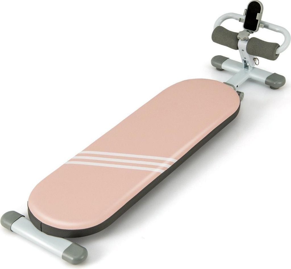 Klappbare Sit up Bank mit 3 Fach Verstellbaren Winkeln & Handyhalterung Trainingsbank Rosa