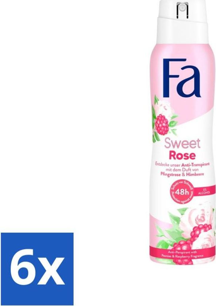 Fa Deodorant Süße Rose 150 ml - Vorteilspack - 6 Stücke