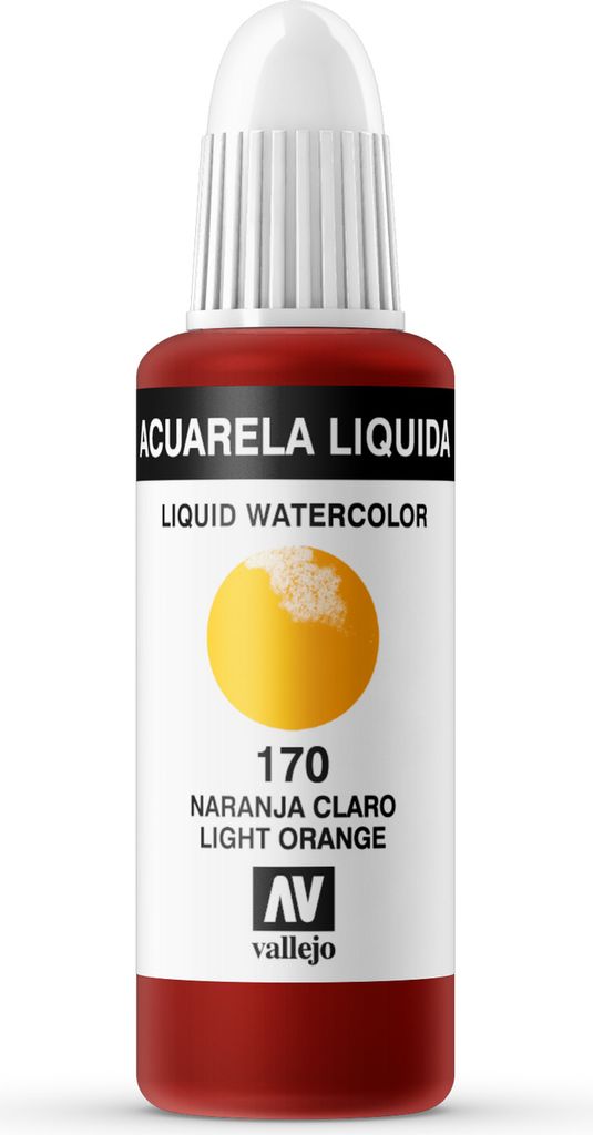 Liquid Watercolor Vallejo 33170 Light Orange 32ml hell Orange Aquarell Farbe