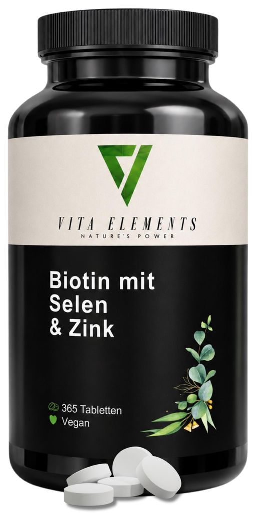 Vita Elements Biotine Selenium Zink Complex 365 Tabletten Productafbeelding 