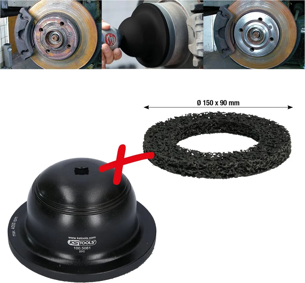 Ponceuse de moyeu KS TOOLS avec disque abrasif haute performance 1/2" - 9